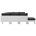 Sectional Sofa Faux Leather White