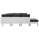 Sectional Sofa Faux Leather White - Top-Down View