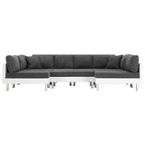 Sectional Sofa Faux Leather White - 45-Degree Angle