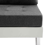 Sectional Sofa Faux Leather White - Rear View