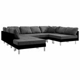 Sectional Sofa Faux Leather Black - Front View