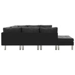 Sectional Sofa Faux Leather Black