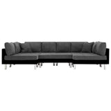 Sectional Sofa Faux Leather Black - 45-Degree Angle