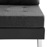 Sectional Sofa Faux Leather Black