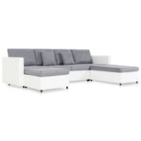 4-Seater Pull-out Sofa Bed Faux Leather White