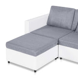 4-Seater Pull-out Sofa Bed Faux Leather White