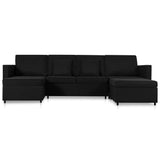 4-Seater Pull-out Sofa Bed Fabric Black - Side View