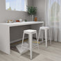 Bar Stools Stackable 2 pcs White Metal