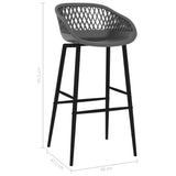 Bar Chairs 4 pcs Grey - Close-Up Angle