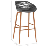 Bar Chairs 4 pcs Grey - Close-Up Angle