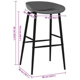 Bar Chairs 4 pcs Grey - Close-Up Angle