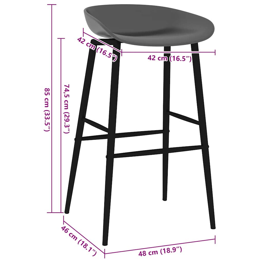 Bar Chairs 4 pcs Grey