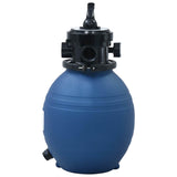 Pool Sand Filter with 4 Position Valve Blue 300 mm - Front View