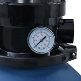 Pool Sand Filter with 4 Position Valve Blue 300 mm - Rear View