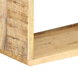 3 Piece Wall Cube Shelf Set Soild Mango Wood - Top-Down View