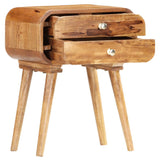 Bedside Cabinet 43x30x58 cm Solid Mango Wood - Front View