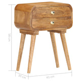 Bedside Cabinet 43x30x58 cm Solid Mango Wood - Rear View