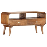 TV Cabinet 90x35x47 cm Solid Mango Wood - Side View