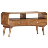 TV Cabinet 90x35x47 cm Solid Mango Wood - Low Angle