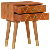 Bedside Cabinet 43x30x58 cm Solid Mango Wood - Front View