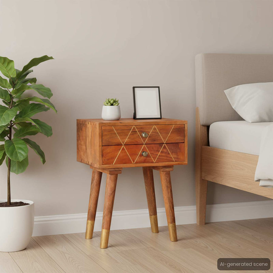 Bedside Cabinet 43x30x58 cm Solid Mango Wood