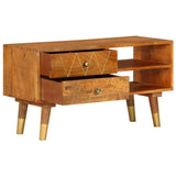 TV Cabinet 85x35x47 cm Solid Mango Wood - Front View