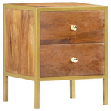 Bedside Cabinet 40x35x50 cm Solid Mango Wood - Close-Up Angle