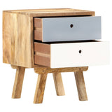 Bedside Cabinet 40x35x50 cm Solid Mango Wood - Front View