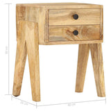 Bedside Cabinet 40x35x50 cm Solid Mango Wood - Rear View