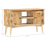 Sideboard 100x35x60 cm Solid Mango Wood - Rear View