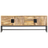 TV Cabinet 140x30x50 cm Solid Mango Wood - Front View