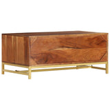 Coffee Table 90x55x40 cm Solid Acacia Wood - Side View