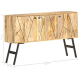 Sideboard 118x30x75 cm Solid Mango Wood - Rear View