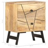 Bedside Cabinet 40x30x50 cm Solid Mango Wood - Rear View
