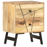 Bedside Cabinet 40x30x50 cm Solid Mango Wood - Close-Up Angle