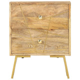 Bedside Cabinet 40x30x50 cm Solid Mango Wood - Front View