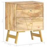 Bedside Cabinet 40x30x50 cm Solid Mango Wood - Rear View