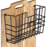 Wall-mounted Magazine Rack 33x10x67 cm Solid Rough Mango Wood - Side View
