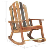 Garden Rocking Chair Solid Reclaimed Wood - Close-Up Angle