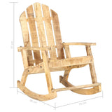 Garden Rocking Chair Solid Mango Wood - Close-Up Angle