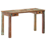 Desk 130x55x76 cm Solid Reclaimed Wood - Low Angle