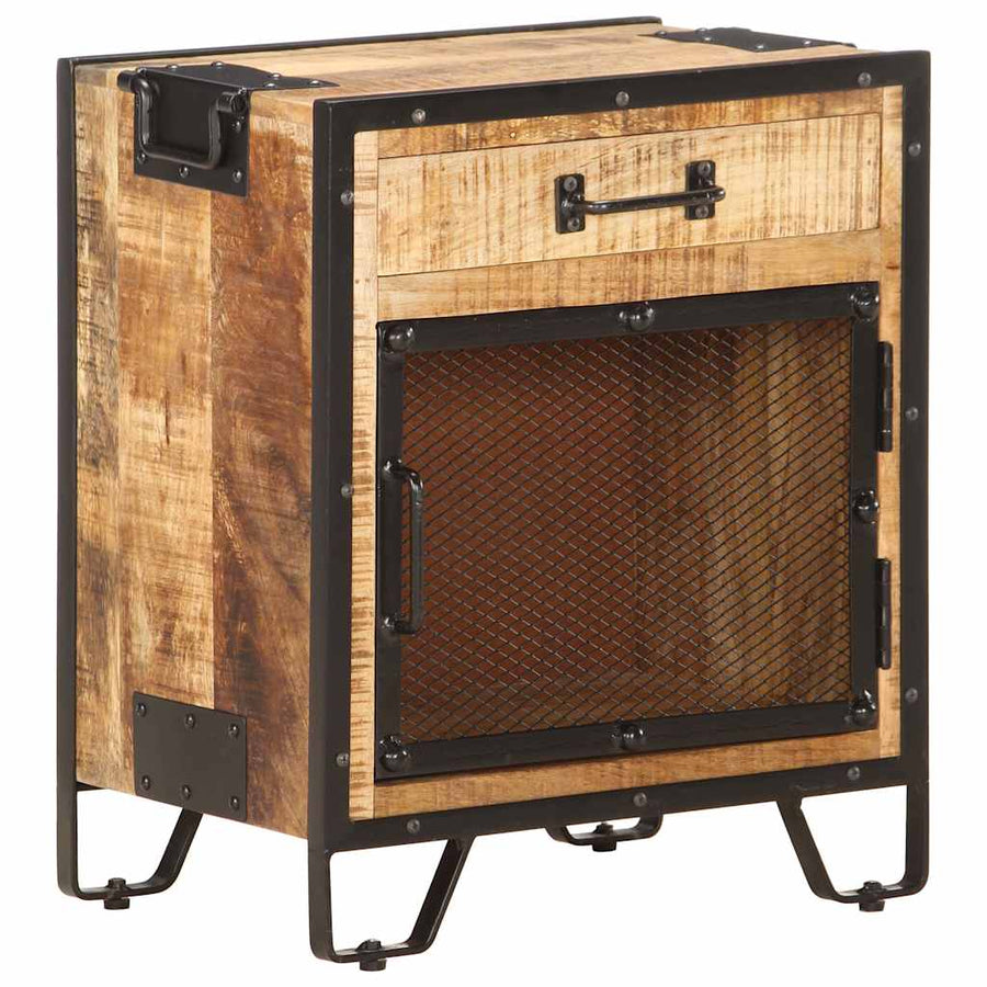 Bedside Cabinet 43x30x51 cm Solid Rough Mango Wood