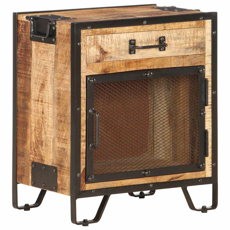Bedside Cabinet 43x30x51 cm Solid Rough Mango Wood