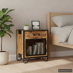 Bedside Cabinet 43x30x51 cm Solid Rough Mango Wood