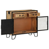 Sideboard 80x31x71 cm Solid Rough Mango Wood - Front View