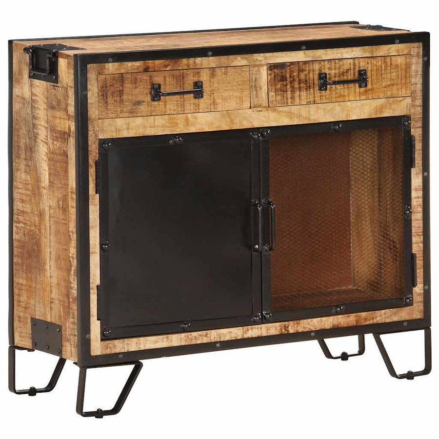 Sideboard 80x31x71 cm Solid Rough Mango Wood
