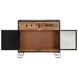 Sideboard 80x31x71 cm Solid Rough Mango Wood - Side View