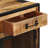 Sideboard 80x31x71 cm Solid Rough Mango Wood - Rear View