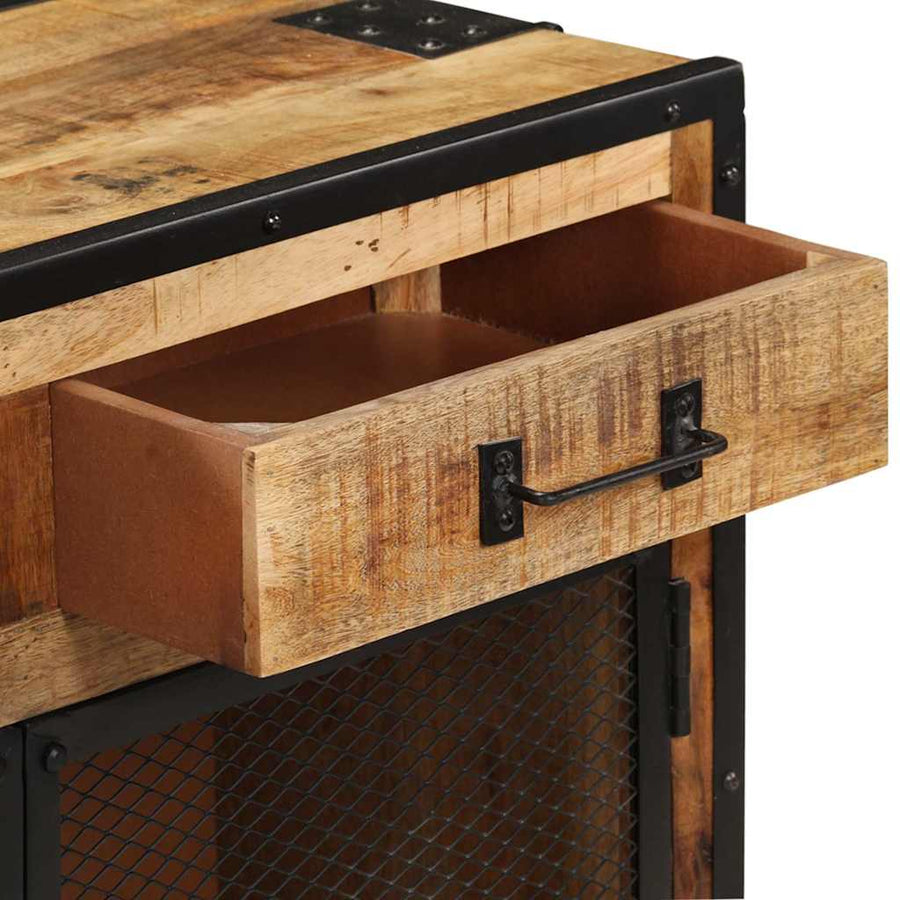 Sideboard 80x31x71 cm Solid Rough Mango Wood