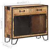 Sideboard 80x31x71 cm Solid Rough Mango Wood - Extra Image